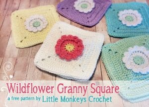 Wildflower Granny Square Crochet Pattern | Little Monkeys Crochet