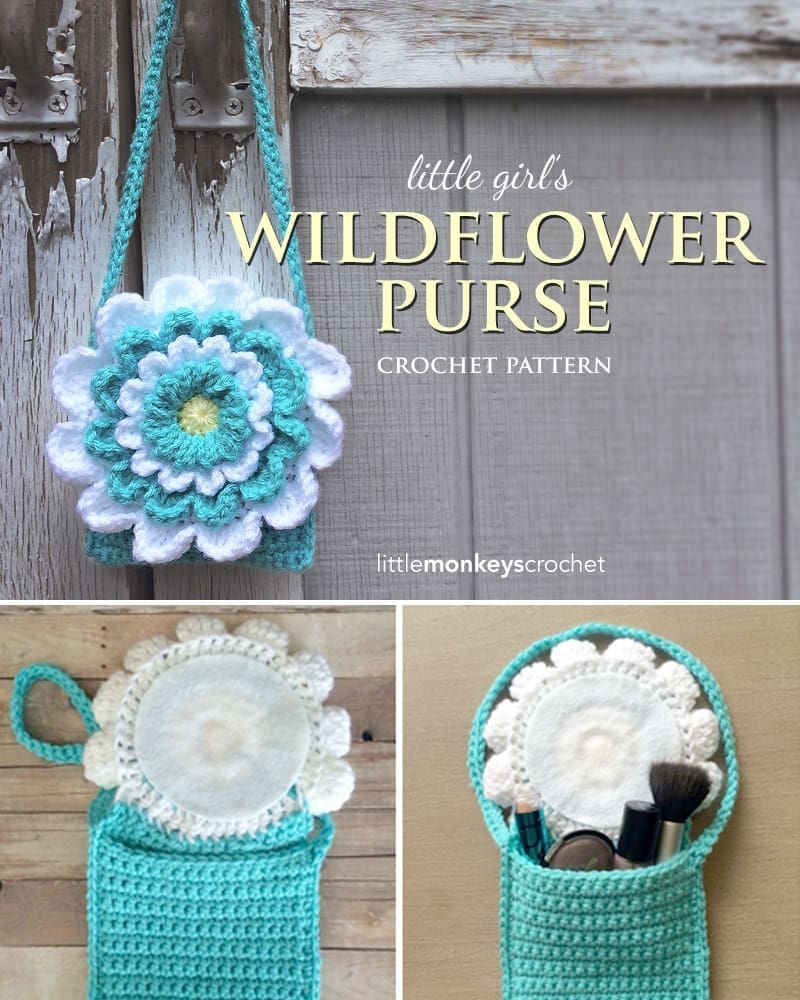 Little Girl's Wildflower Purse  |  Free Crochet Pattern by Little Monkeys Crochet