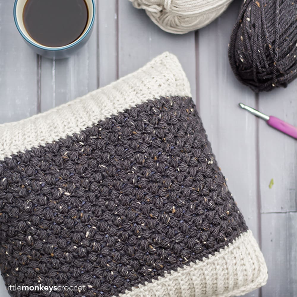 Bean Stitch Accent Pillow Crochet pattern by Yarn + Chai (formerly