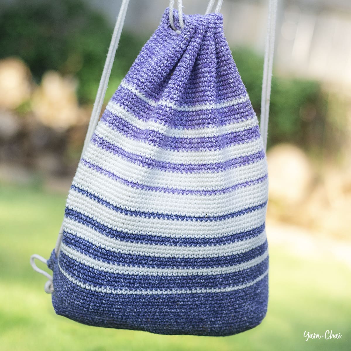 Cinch Bag Series: The Fading Stripes Bag | Yarn + Chai