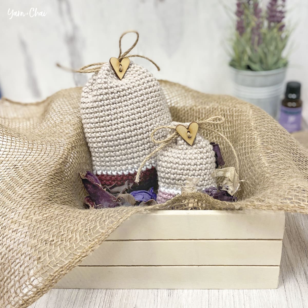 Potpourri Pouch Sachet Crochet Pattern by Rebecca Langford Yarn